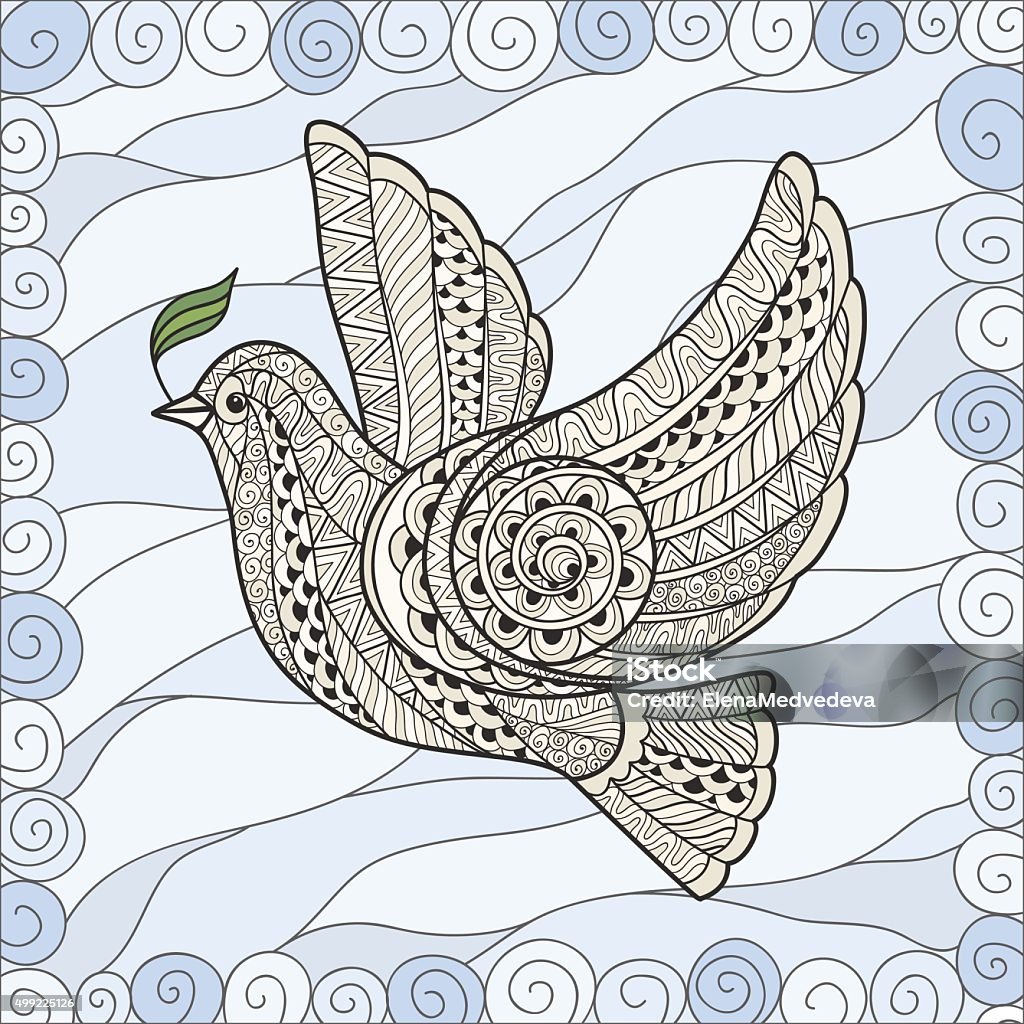 Dove of Peace in the style Zen art Dove of Peace in the style Zen art on an abstract background. 2015 stock vector