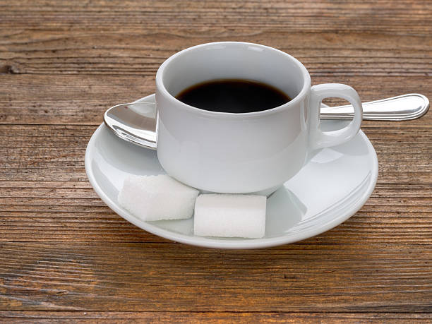 istock Strong black coffee with sugar, espresso style 499225184