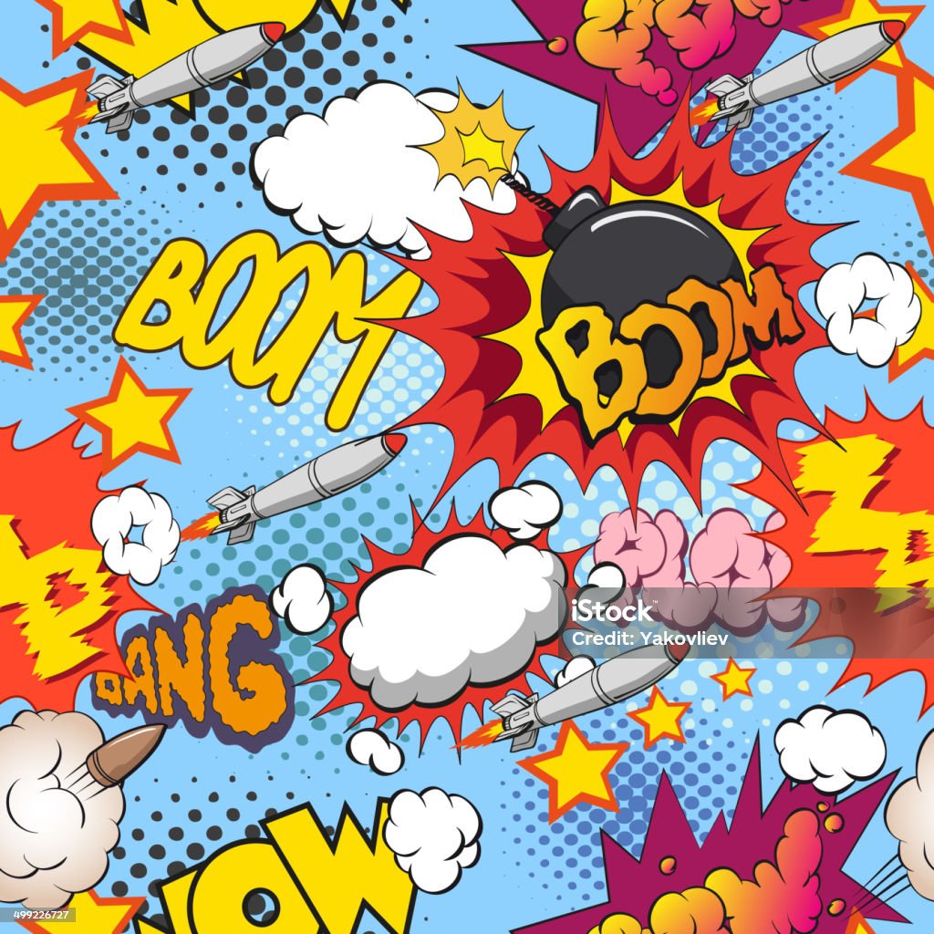 Comic Explosion Pattern Comic Book Explosion Pattern Vector Illustration Stock Illustration ...
