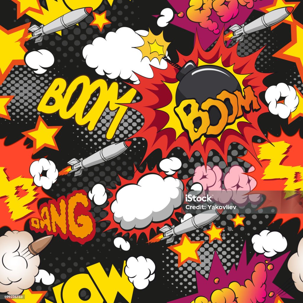 Comic Explosion Pattern Comic Book Explosion Pattern Vector Illustration Stock Illustration ...