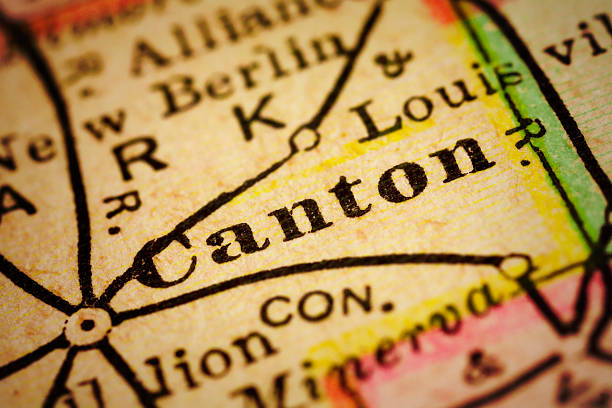 istock Canton, Ohio on an Antique map 499227158