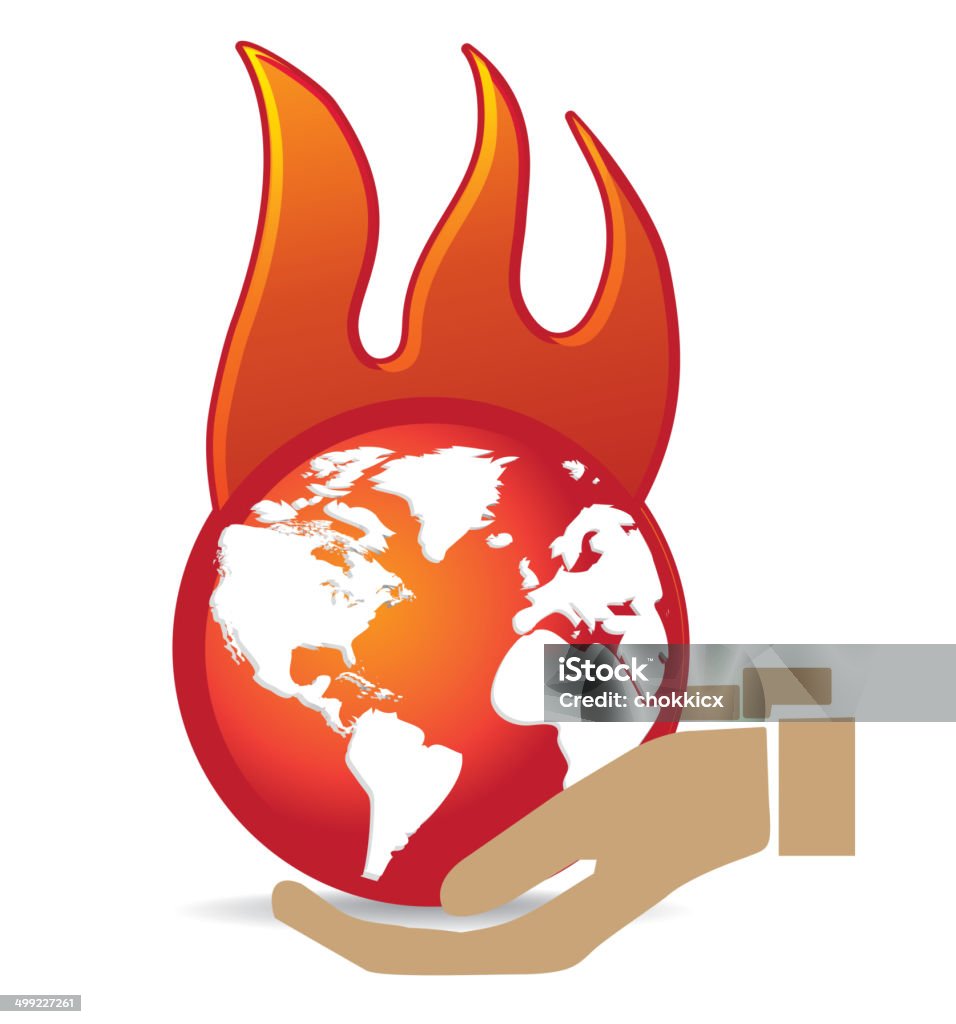 saving climate change or global warming  Burning stock illustration