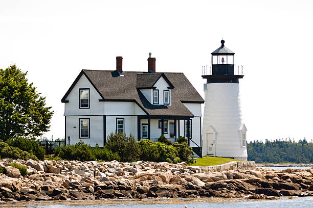 Prospect Harbor Lighthouse stock photo