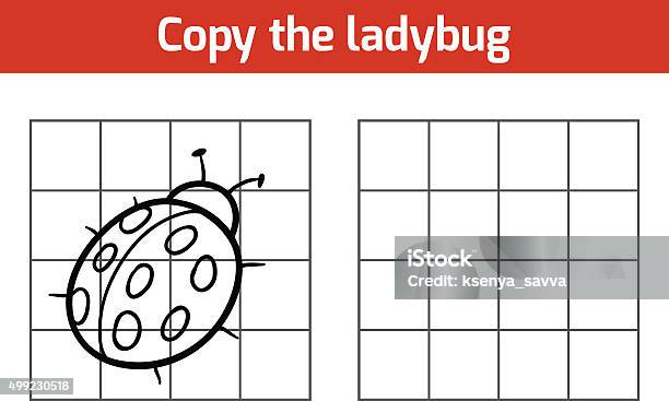 Copy The Picture Ladybug Stock Illustration - Download Image Now - 2015, Activity, Black Color