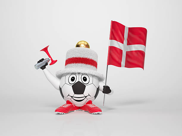 Soccer character fan supporting Denmark stock photo