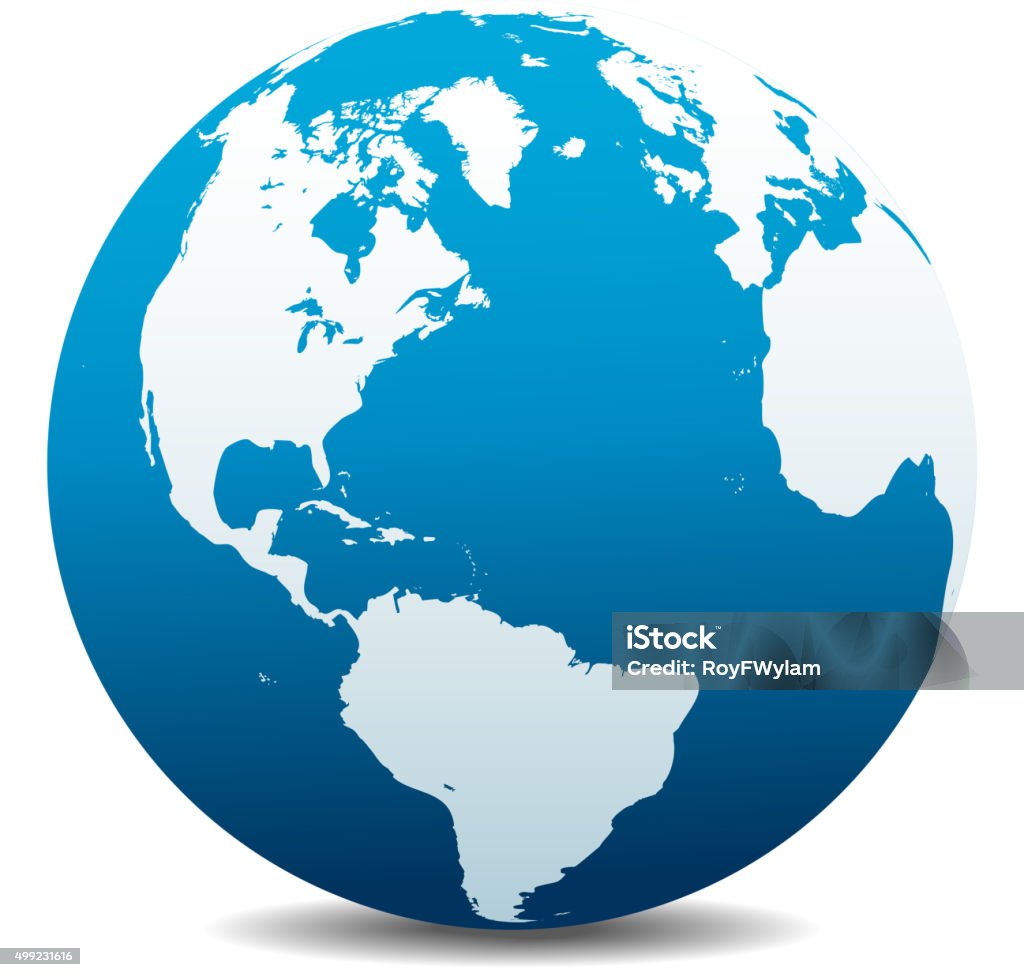 North and South America, Europe, Africa Global World Globe - Navigational Equipment stock vector
