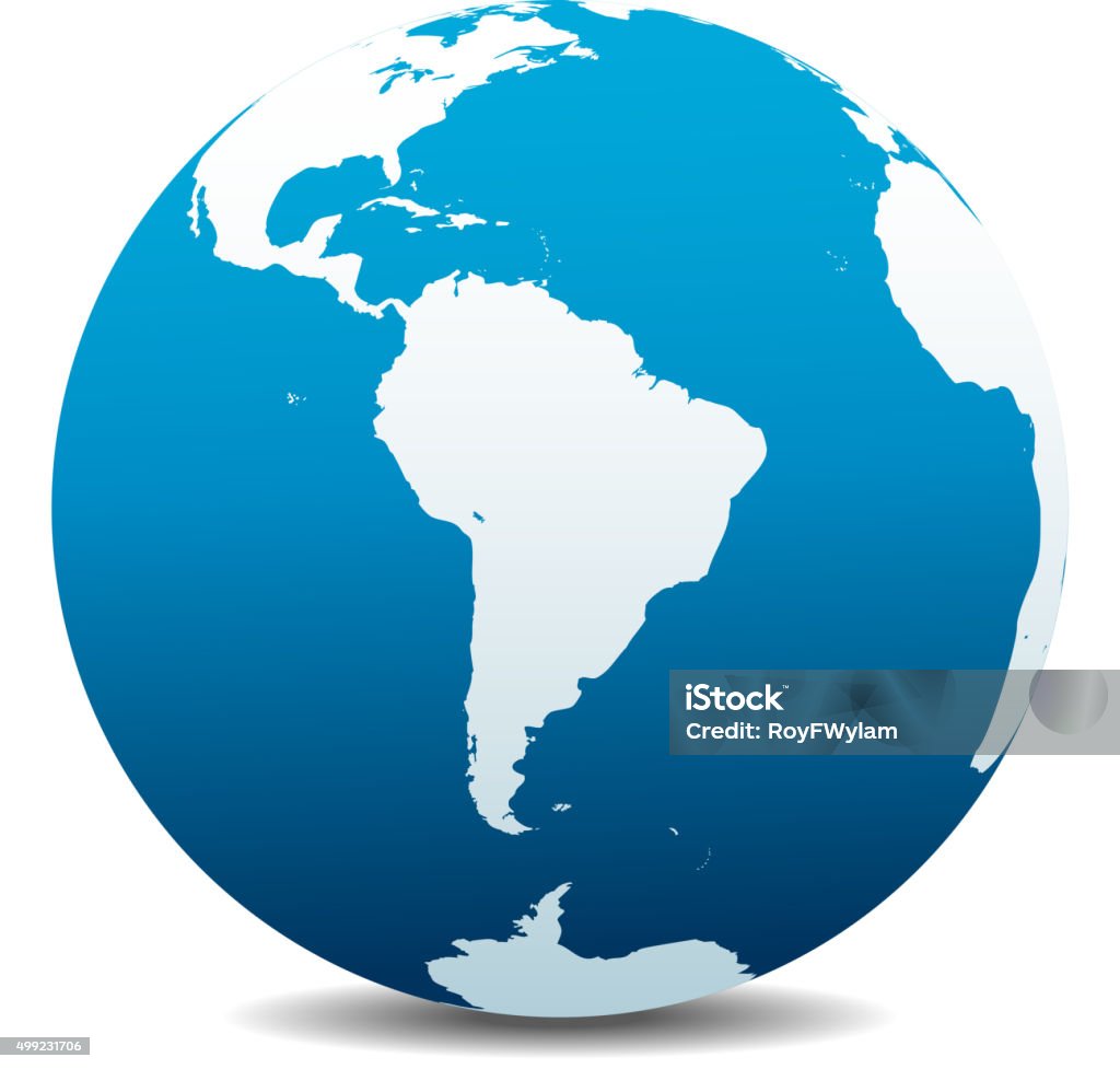 South America Global World Globe - Navigational Equipment stock vector