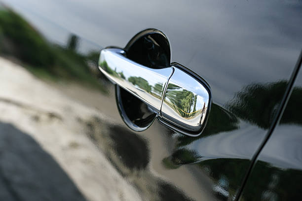 istock Car door handle close up photo 499234882