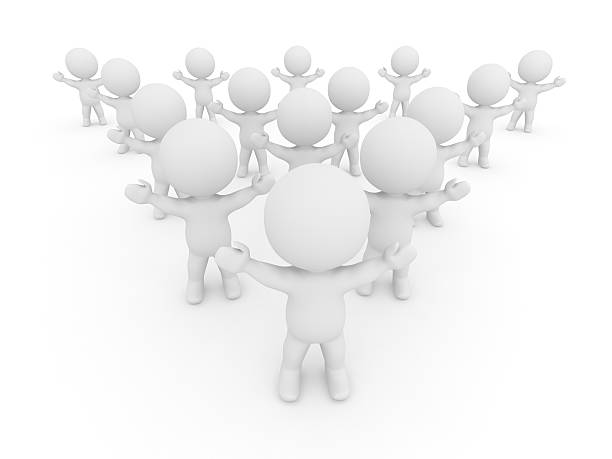 istock Many 3D Characters cheering with arms raised 499235082