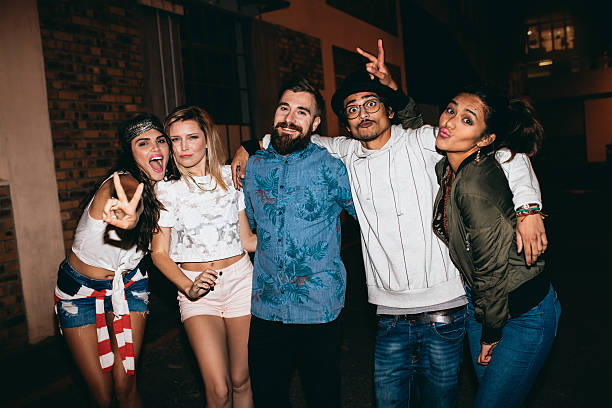 istock Group of young people having a party 499238496