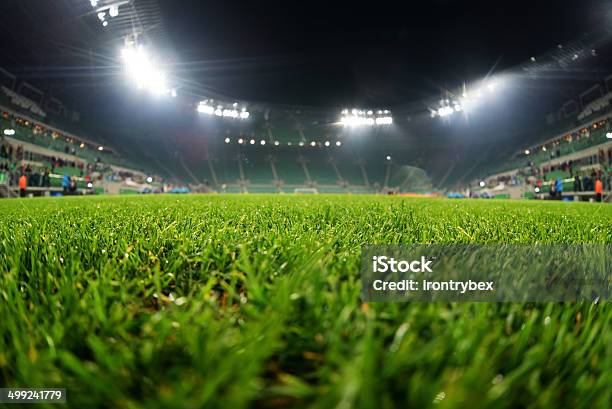 Stadium Nahaufnahme Auf Gras Stockfoto und mehr Bilder von Fußball - Fußball, Stadion, Gras