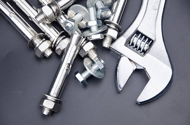 Expansion screw high strength industrial stock photo