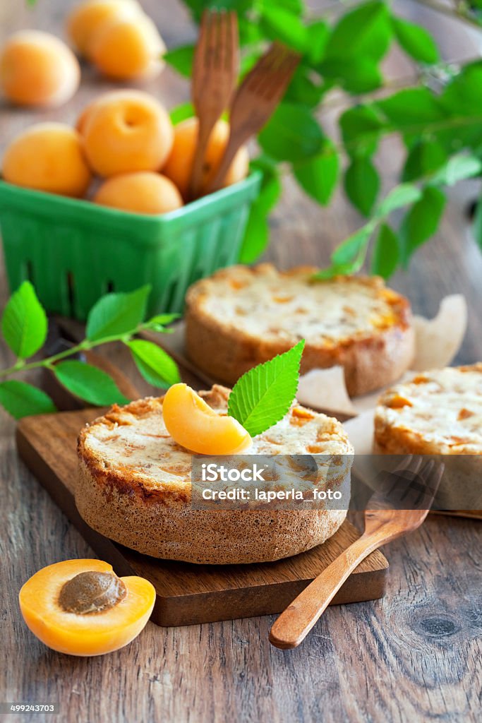 Mini cake Mini cake with apricot, selective focus Apricot Stock Photo