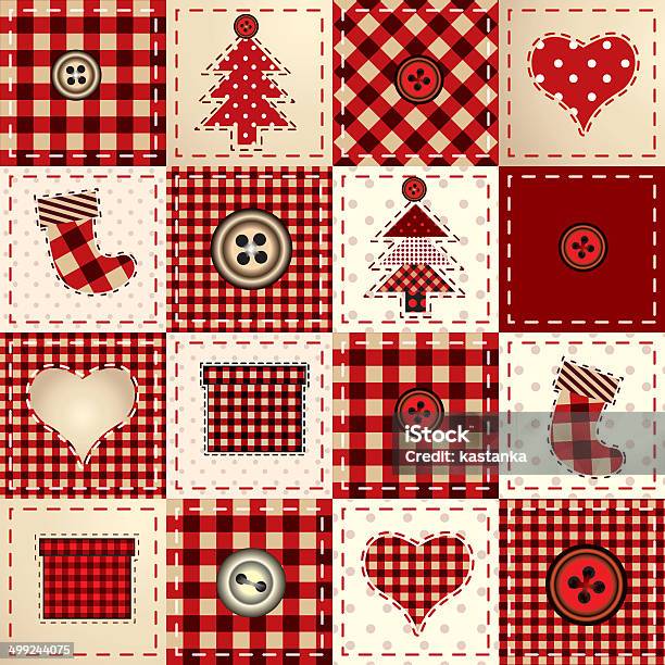 Seamless Christmas Background In Patchwork Style Stock Illustration - Download Image Now - Backgrounds, Christmas, Comfortable