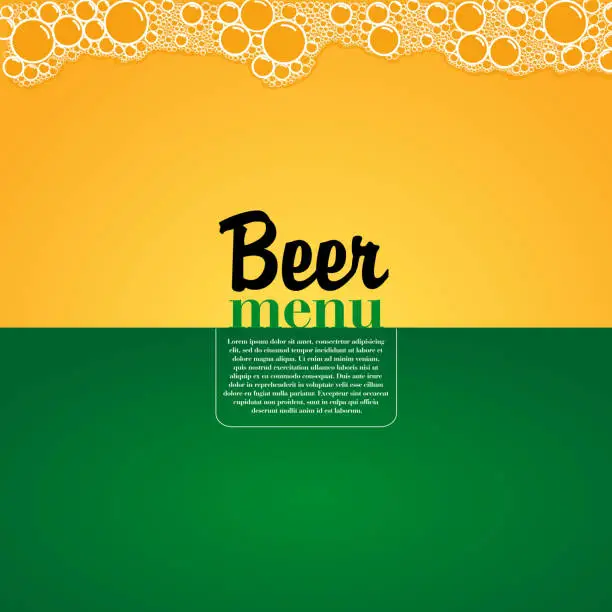 Vector illustration of Soccer Beer Menu, Elegant restaurant theme for football and socc