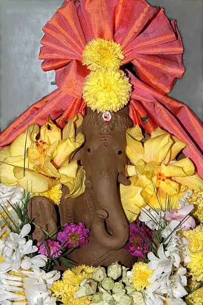 Ganesha, the Hindu Elephant God, is worshiped at start of any religious function