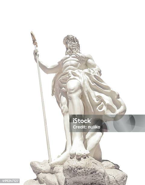 Statua Z Poseidonon Na Pojedyncze Białym Tle W Wenecja - zdjęcia stockowe i więcej obrazów Zeus