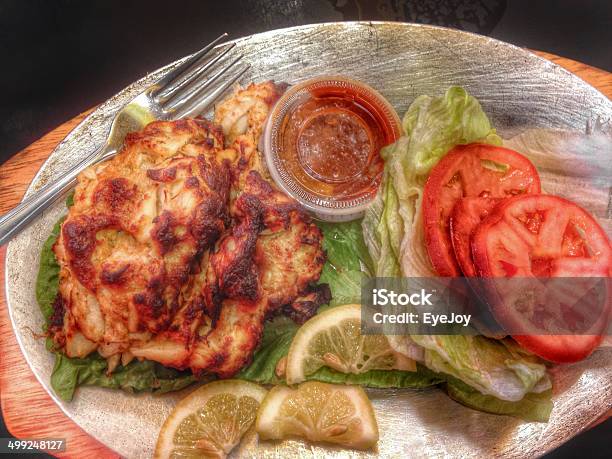 Maryland Crabcake Platter Stock Photo - Download Image Now - Breaded, Color Image, Crab - Seafood
