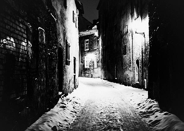 Winter night in old town.
