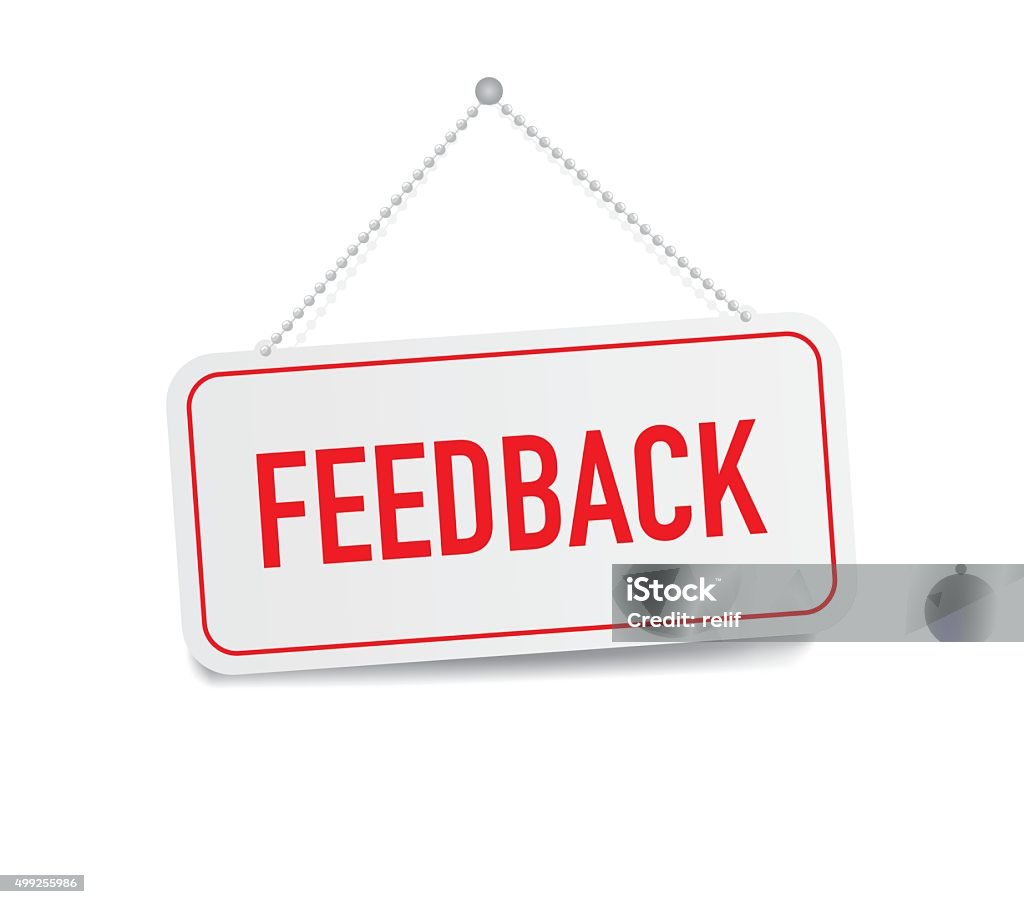 Feedback Sign Example Feedback Hanging Sign Isolated On White Wall Stock Illustration ...