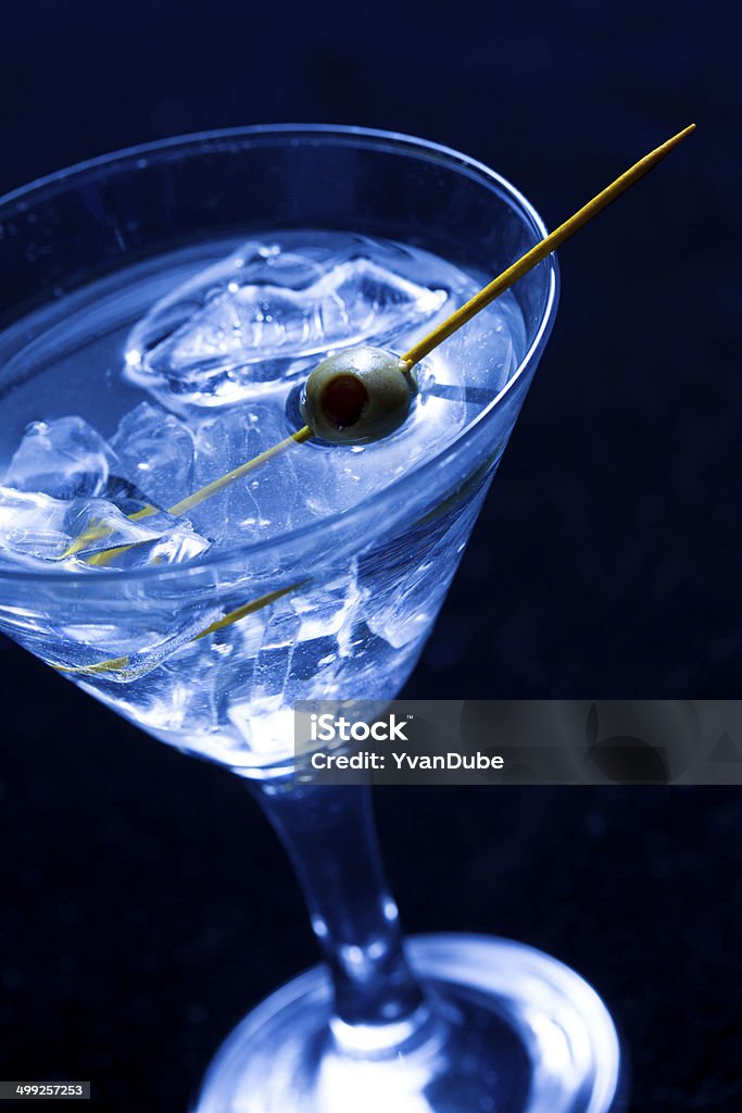 martini-cocktail martini on black background Alcohol - Drink Stock Photo