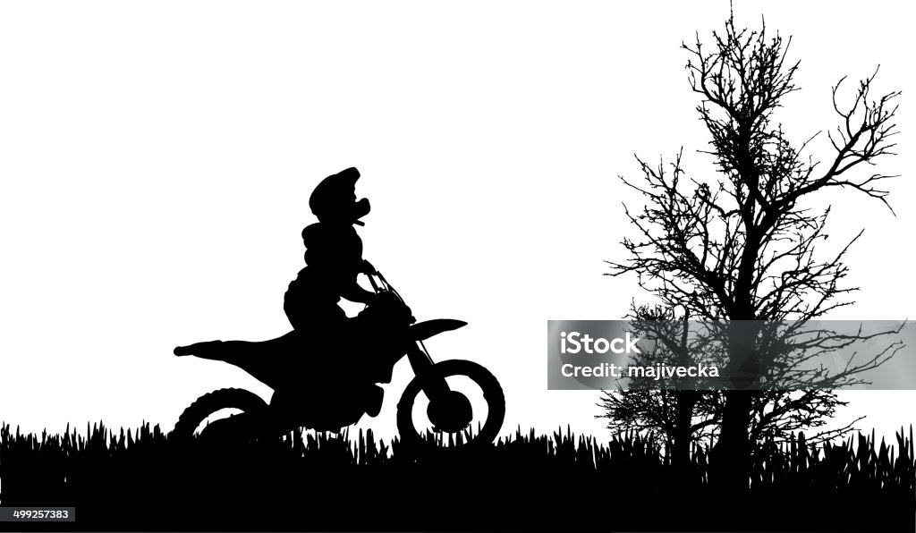 Vektor-silhouette eines Mannes auf einem Motorrad. - Lizenzfrei Aktivitäten und Sport Vektorgrafik