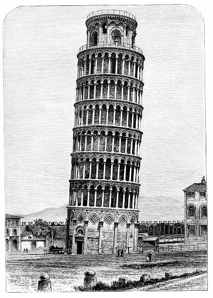 istock Leaniing Tower of Pisa 1870 Drawing 499257481