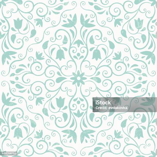 Floral Vector Pattern Seamless Background Stock Illustration - Download Image Now - Blue, Bride, Cultures