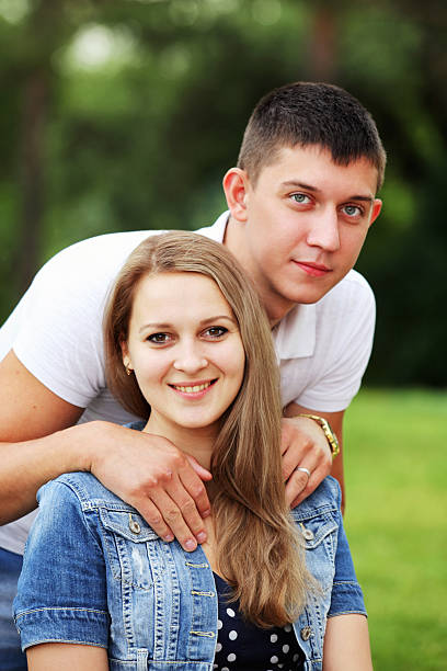 istock Couple having fun in summer park 499259157