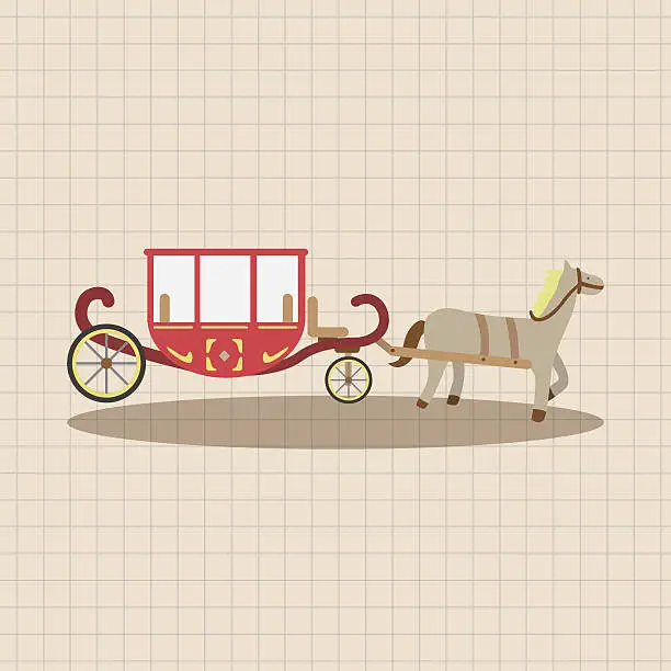 Vector illustration of Carriage theme elements