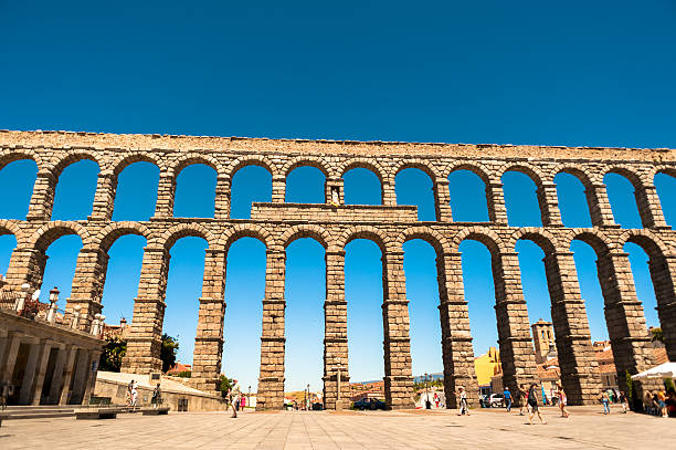 Roman Aqueduct Segovia Spain stock photo