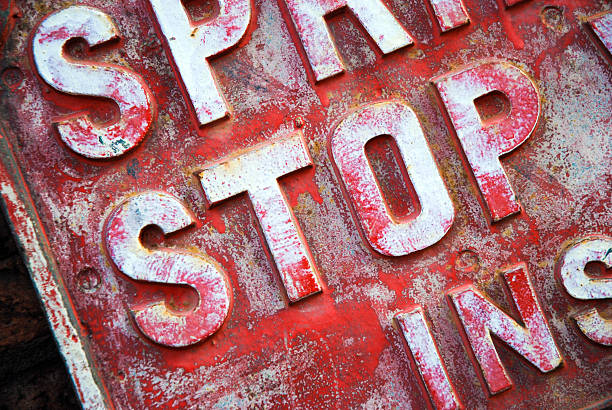 istock Sprinkler valve stop sign 499260790