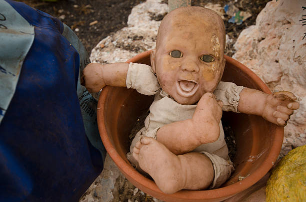 scary baby in a pot