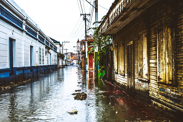 istock Flooded Caribbean town. 499263645