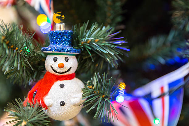 istock Christmas tree decoration with british flag 499263648