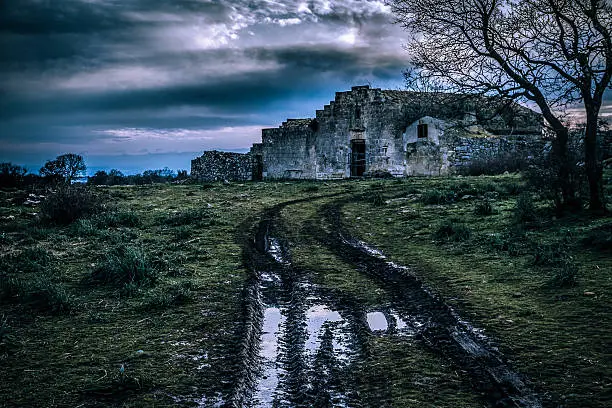 an ancient and abandoned rural house in Italy