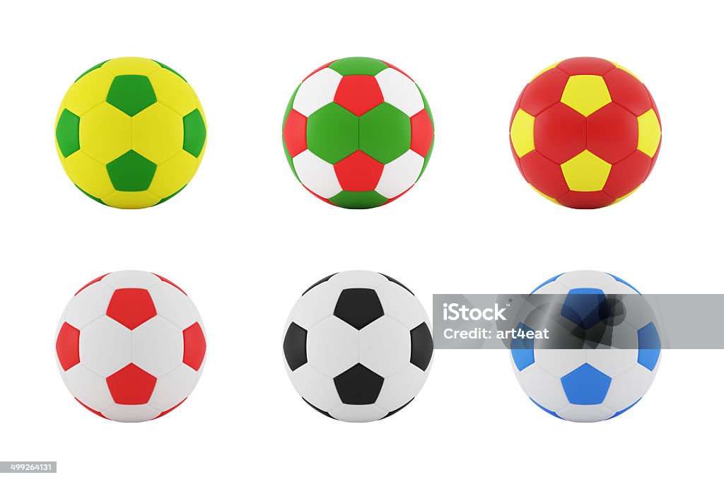 Colorful Football on a white background Colorful Football (Color From Flag Color) Balloon Stock Photo