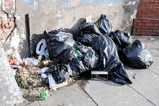 istock Trash bags on the street 499264142
