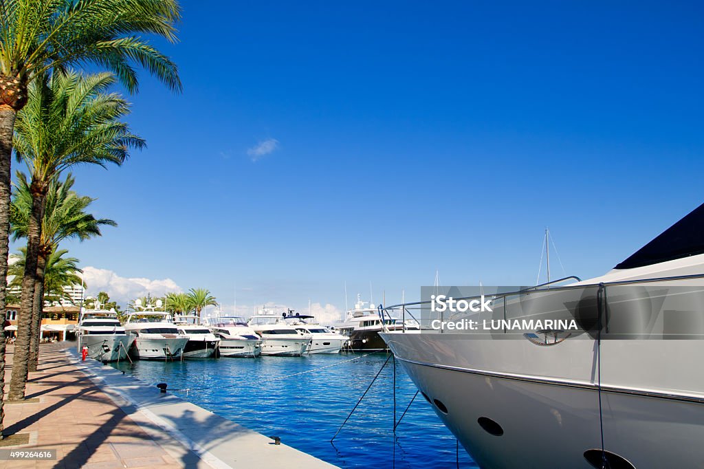 Calvia Puerto Portals Nous luxury yachts in Majorca Calvia Puerto Portals Nous luxury yachts in Majorca Balearic island from Spain Majorca Stock Photo