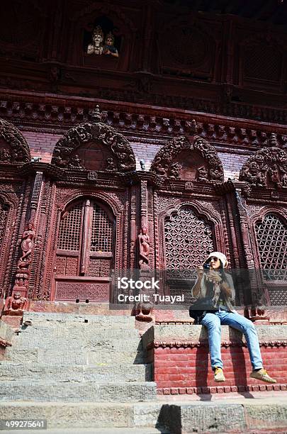 Traveler At Durbar Square At Kathmandu Nepal Stock Photo - Download Image Now - Adult, Architecture, Arts Culture and Entertainment