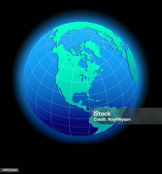 North South And Central America Global World In Space Stock Illustration - Download Image Now