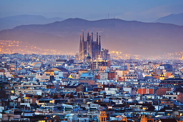 BARCELONA BARCELONA at night barcelona spain photos stock pictures, royalty-free photos & images