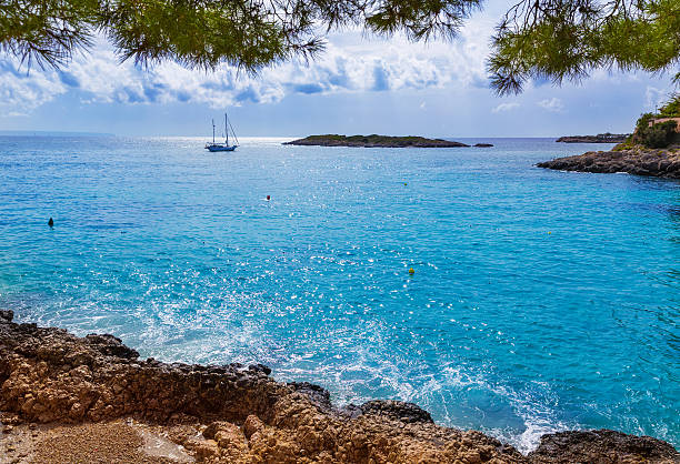 majorka playa de mallorca calvia plaży illetas - illetas zdjęcia i obrazy z banku zdjęć