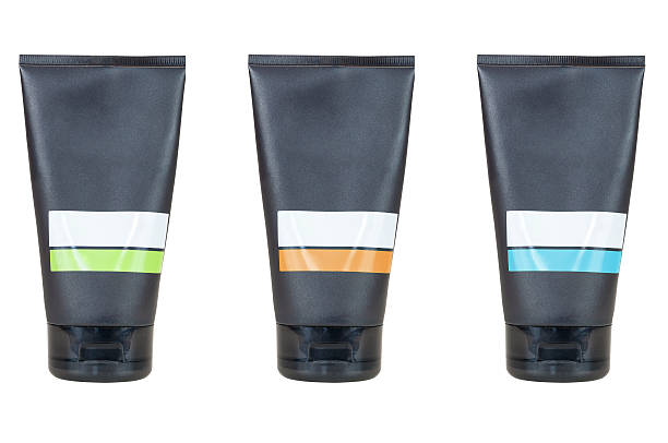 Set of blank cosmetic tube containers
