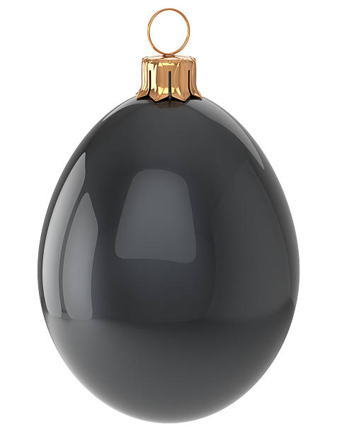 istock Christmas ball egg New Year's Eve bauble black decoration 499285112