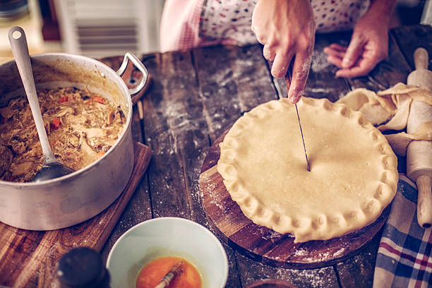 istock Preparing Delicious Homemade Chicken Meat Pie 499285450