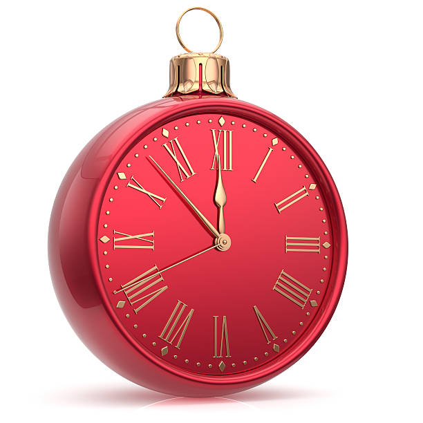 istock Happy New Year clock Christmas ball decoration time bauble 499285738