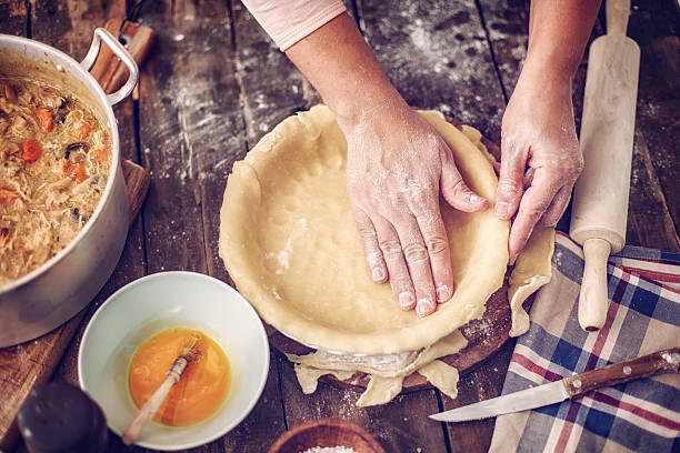 istock Preparing Delicious Homemade Chicken Meat Pie 499286050