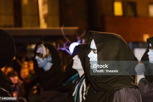 Winter Drummers At The Samhuinn Fire Festival Edinburgh Stock Photo - Download Image Now