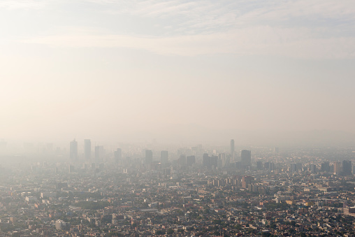 Panorama de la ciudad de México y ozono photo